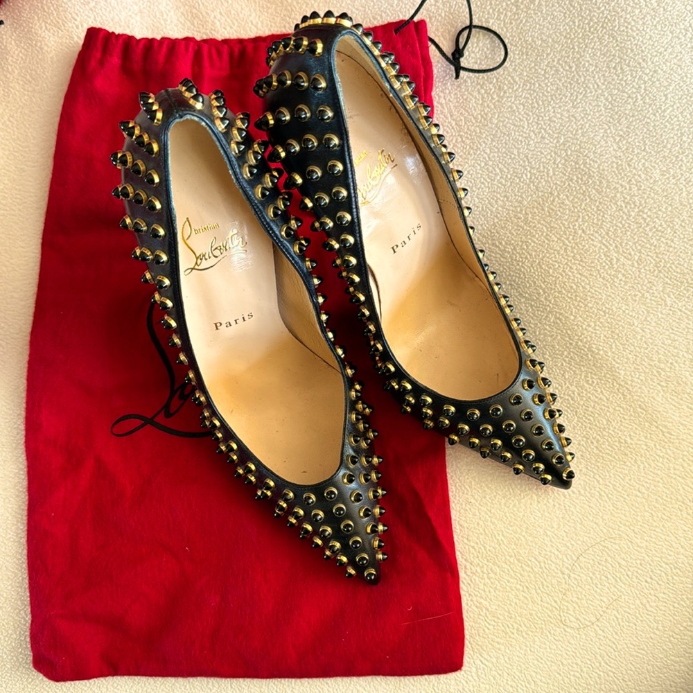 Christian Louboutin so Kate studded heel black and gold size 41
